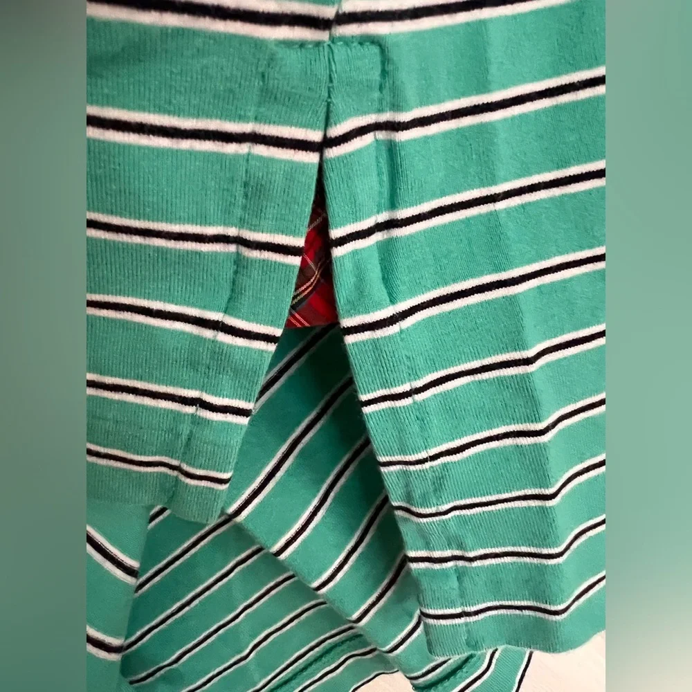 Ralph Lauren Polo Golf shirt Green blue striped Stretch Lisle Short sleeve men S